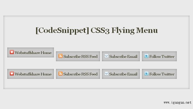 CSS3 Flying Menu