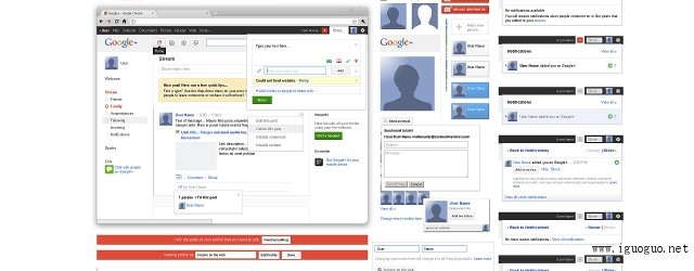 Free Full Layered Google+ GUI Kit