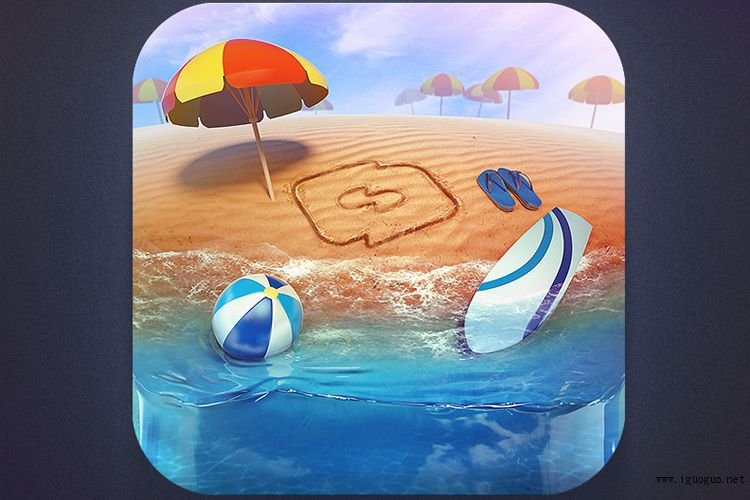 island beach ios app icon concept design