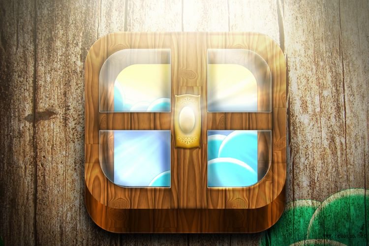 lights wooden window design ios app icon