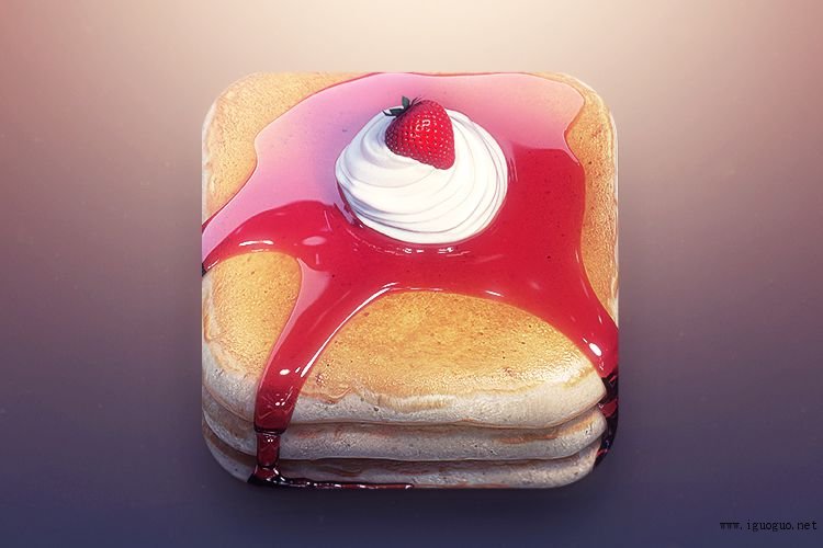 breakfast food ios mobile app icon pancakes stack syrup