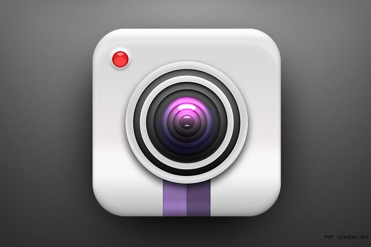 white lens camera ios iphone app icon design