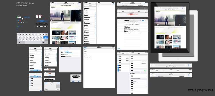 iOS 7 gui template ui kit free